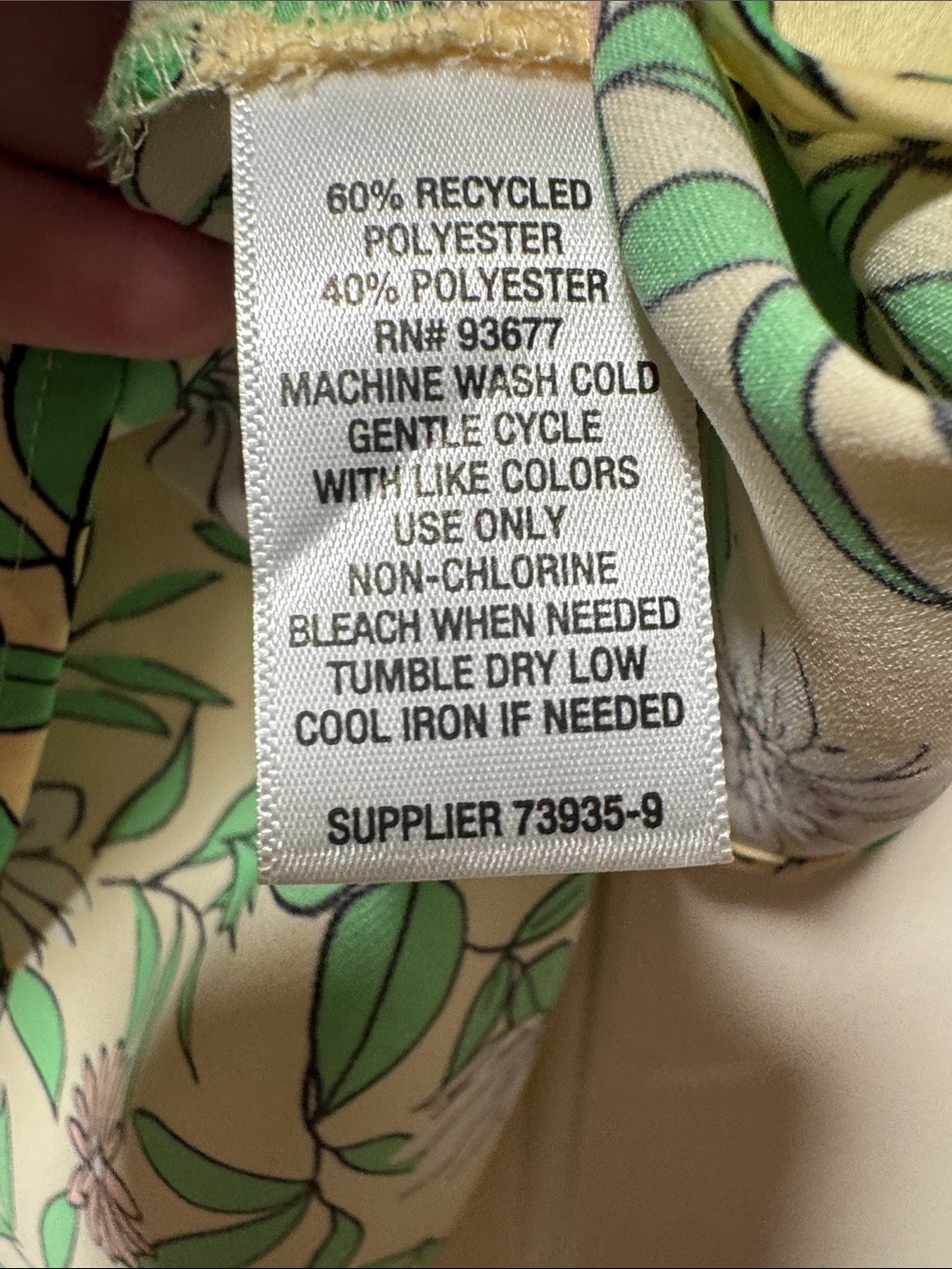 Liz Claiborne V-Neck Short Sleeve Top Yellow/Green Floral Petite M - Picture 4 of 4